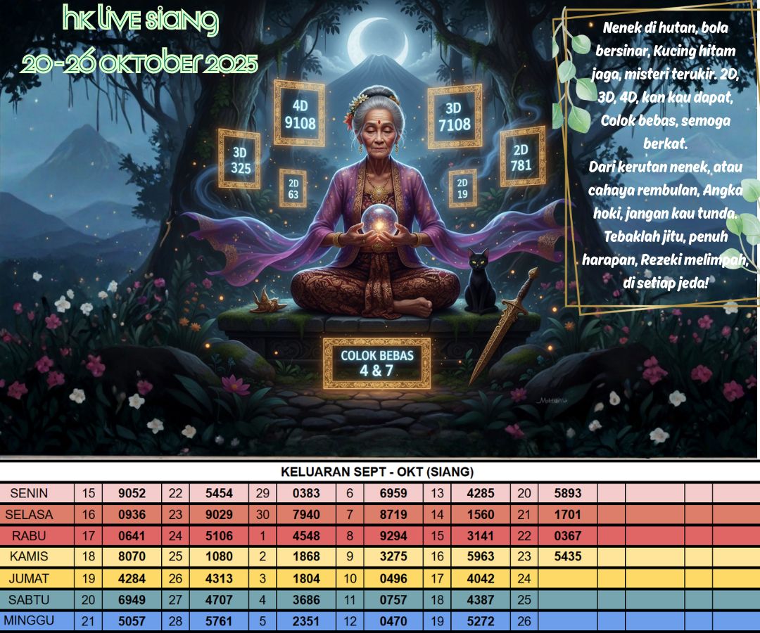 HK LIVE SIANG 20 - 26 OKTOBER 2025